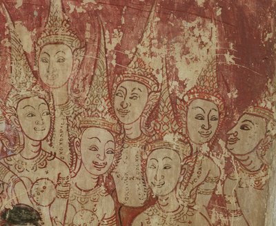 Fresko-Detail, Wat Compuwek, Nonthaburi, Thailand von Unknown